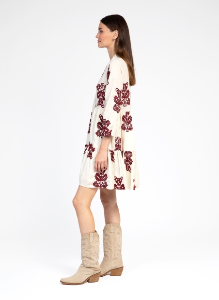 Embroidered short dress OVIANNA