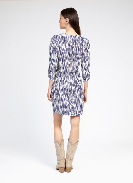 Printed wrap dress in Moroccan crepe MIVANIA