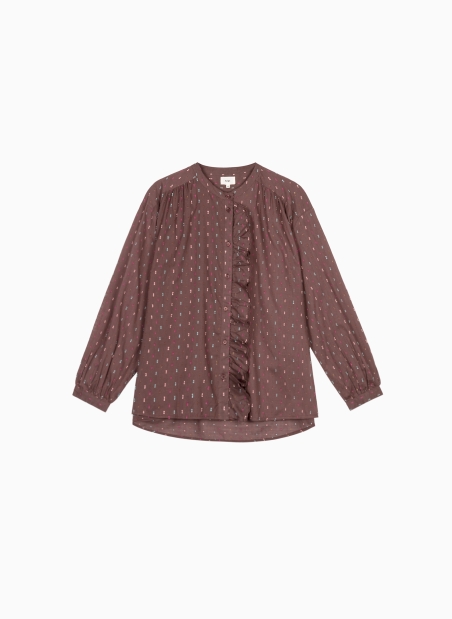 Blouse rayée à volants SYLVANA