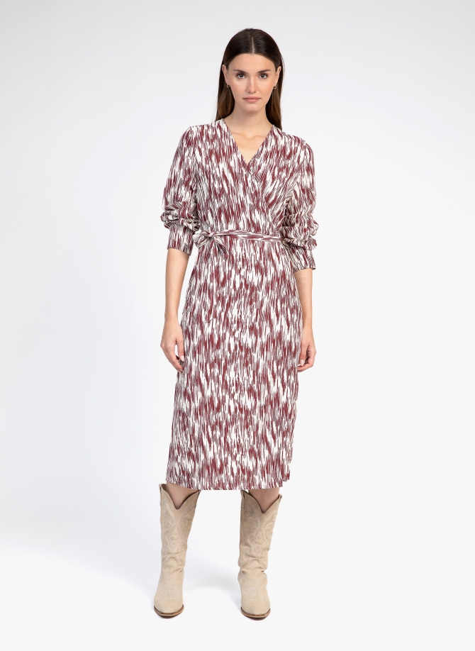 Printed wrap dress in Moroccan crepe MALILA