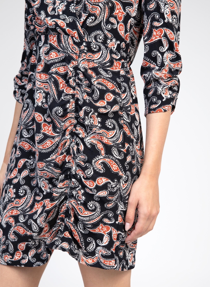 Printed wrap dress in Moroccan crepe MIVANIA