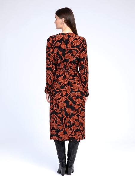 Printed wrap dress in Moroccan crepe MALILA