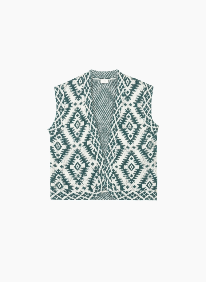 Cardigan sans manche jacquard LETHNIK