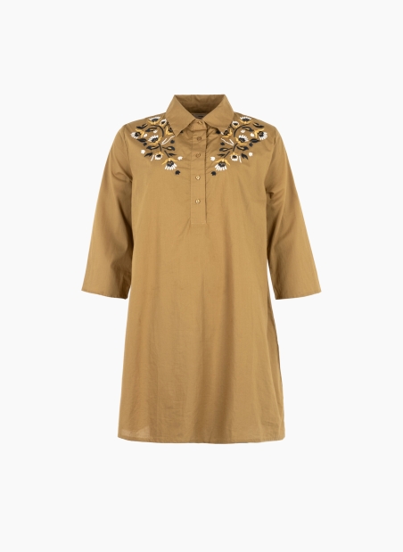 Short embroidered shirt dress OLALY