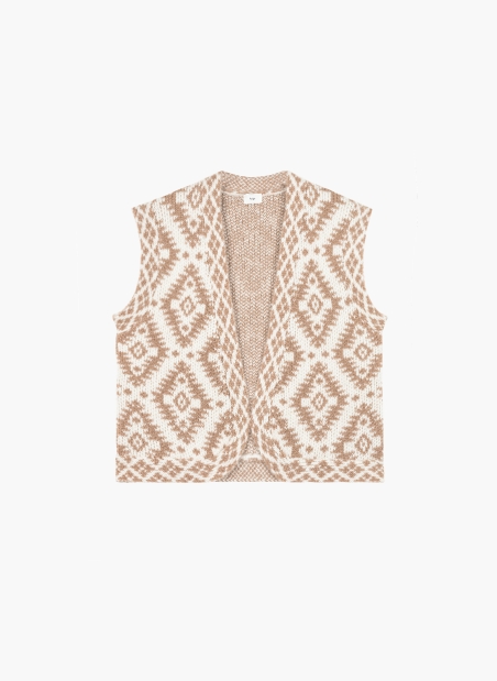 Cardigan sans manche jacquard LETHNIK