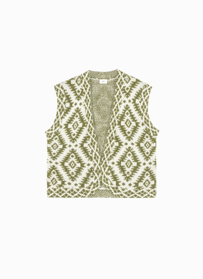 Cardigan sans manche jacquard LETHNIK