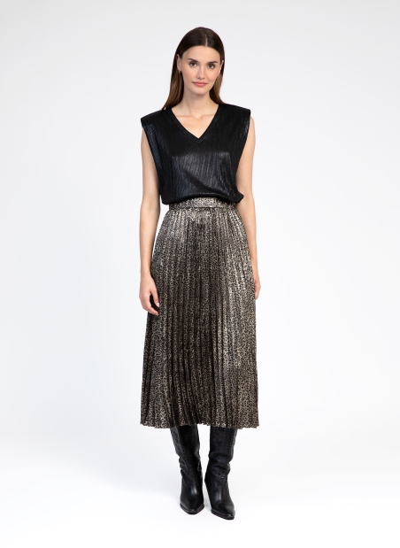 Leopard pleated skirt JUSTIVA