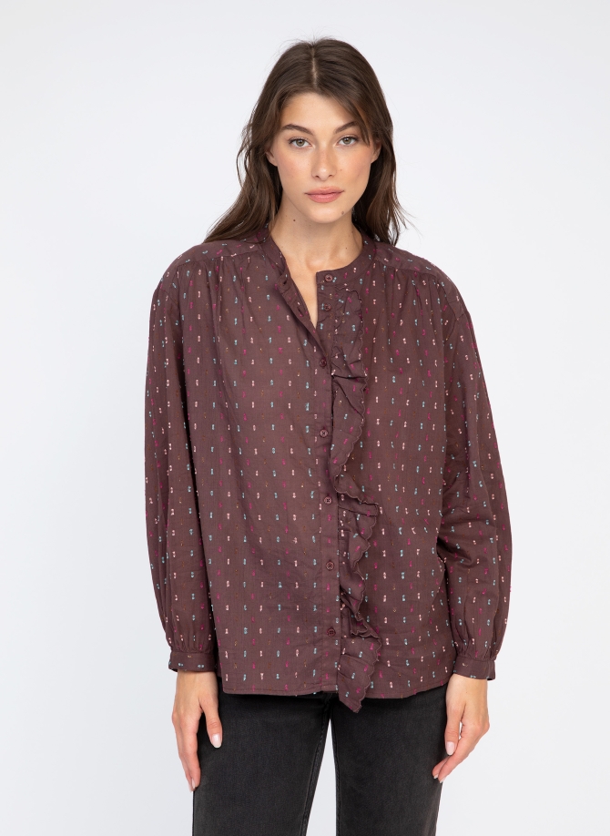 Blouse rayée à volants SYLVANA