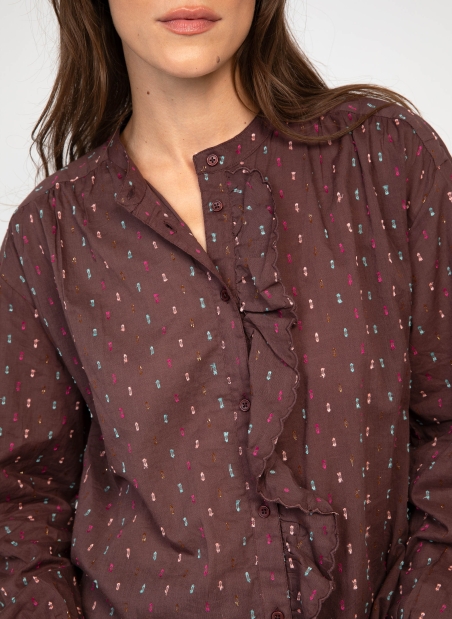 Blouse rayée à volants SYLVANA