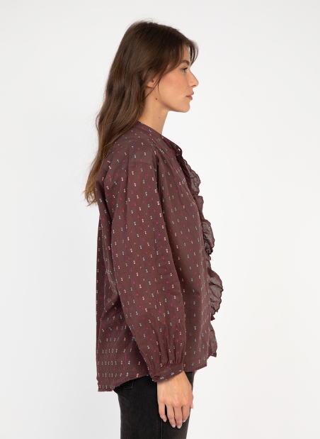 Blouse rayée à volants SYLVANA