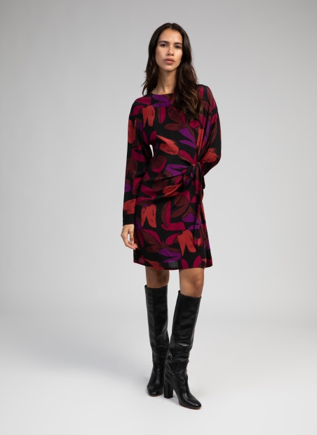 Flowy printed knotted dress MOLOJOI