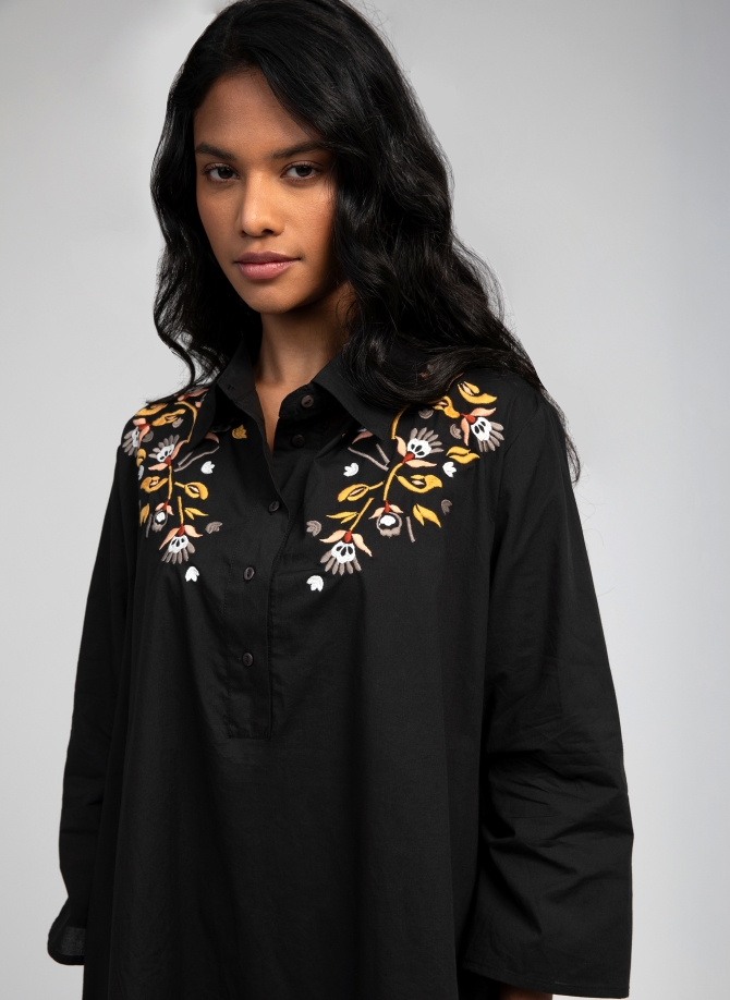 Short embroidered shirt dress OLALY