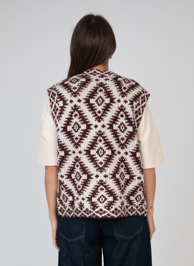 Cardigan sans manche jacquard LETHNIK