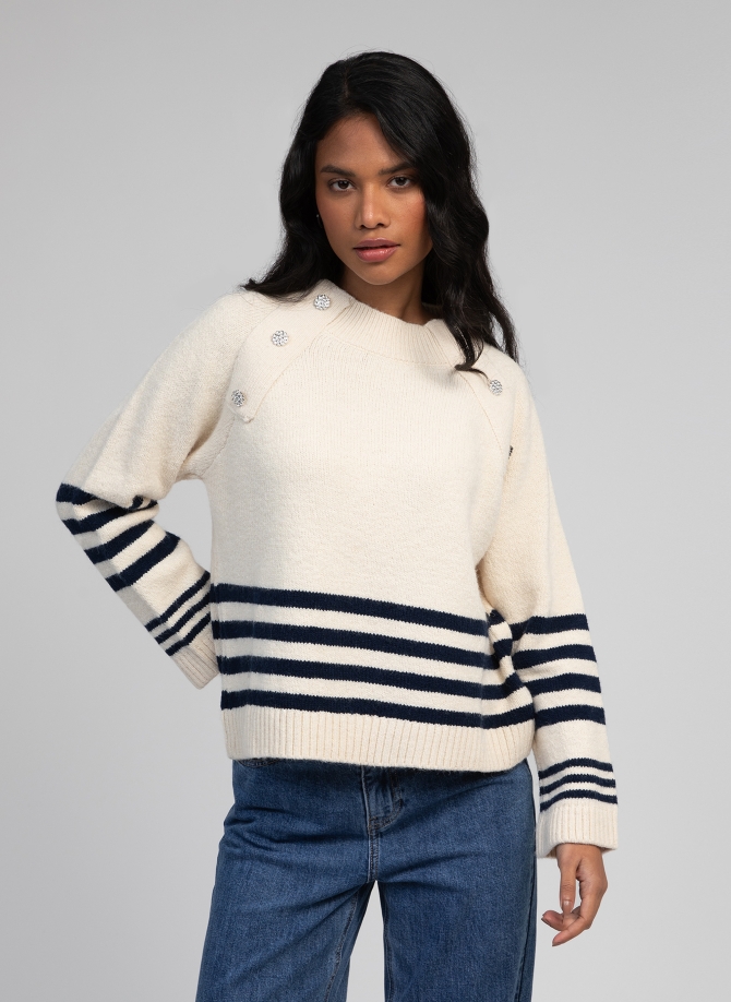 jeweled button sailor sweater VICENZO