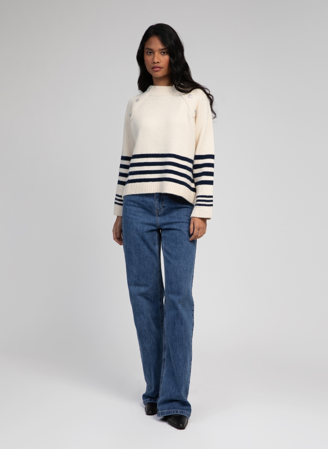 jeweled button sailor sweater VICENZO