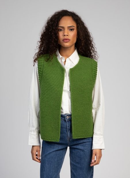 Cardigan sans manches en maille LEGRINGOU