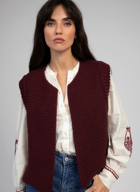 Cardigan sans manches en maille LEGRINGOU